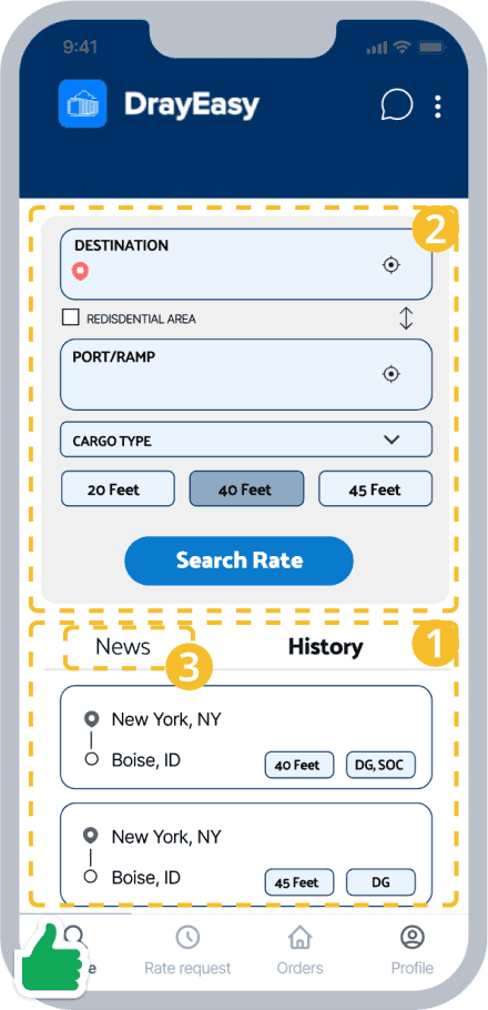 DrayEasy mobile homepage