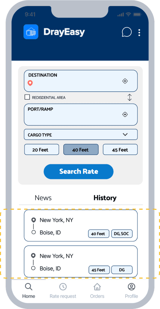 Search and history iteration 1