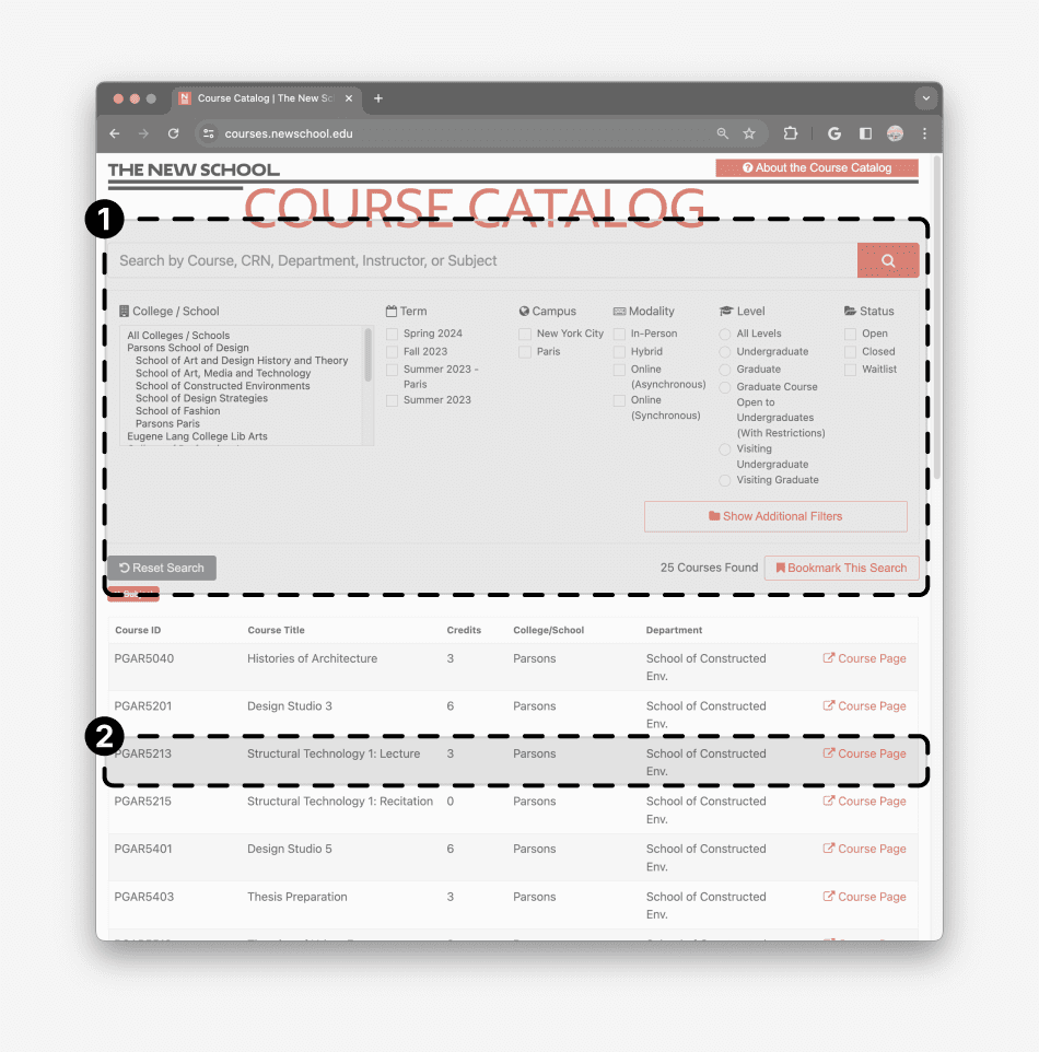 Design audit: search results page