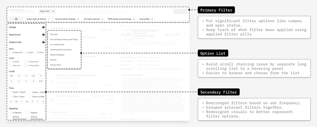 Redesigned filter