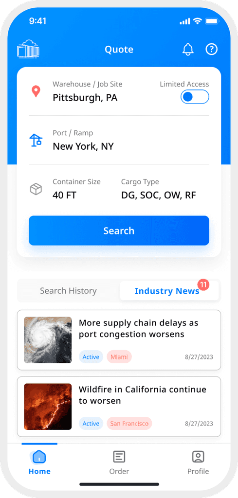 DrayEasy mobile app screen