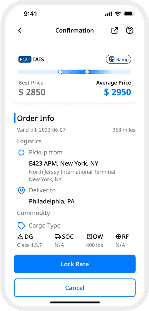 DrayEasy mobile app screen