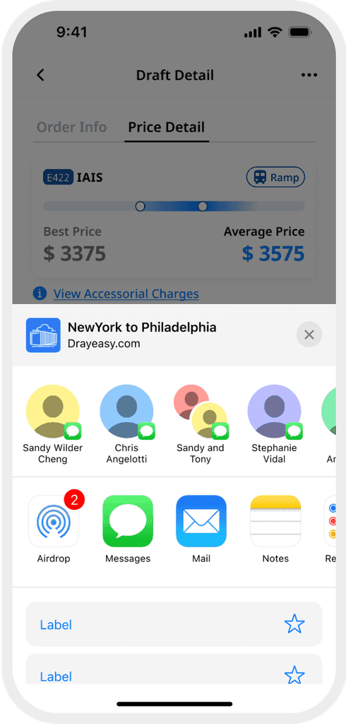 DrayEasy mobile app screen