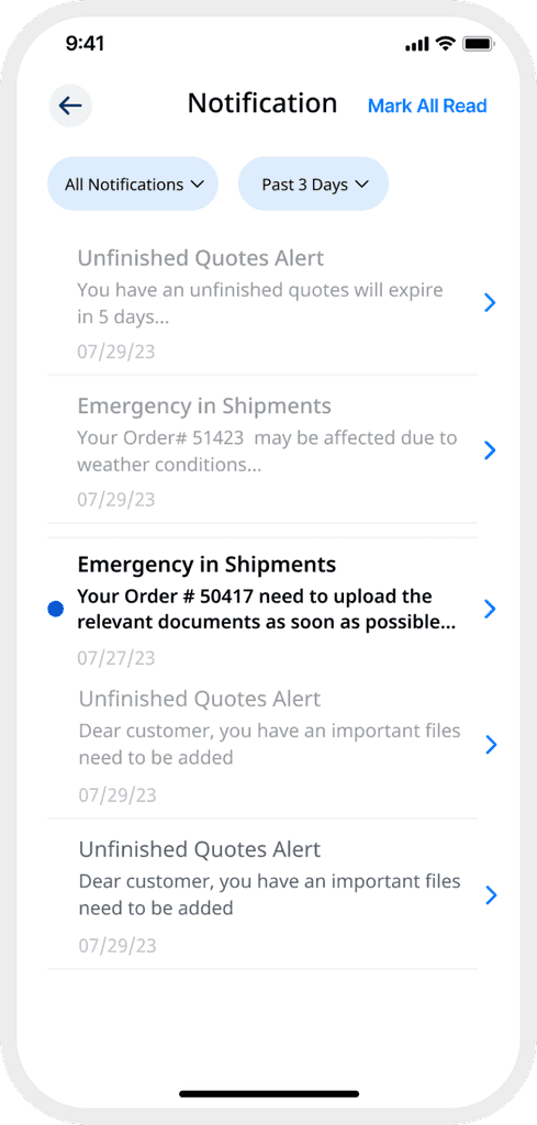 DrayEasy mobile app screen